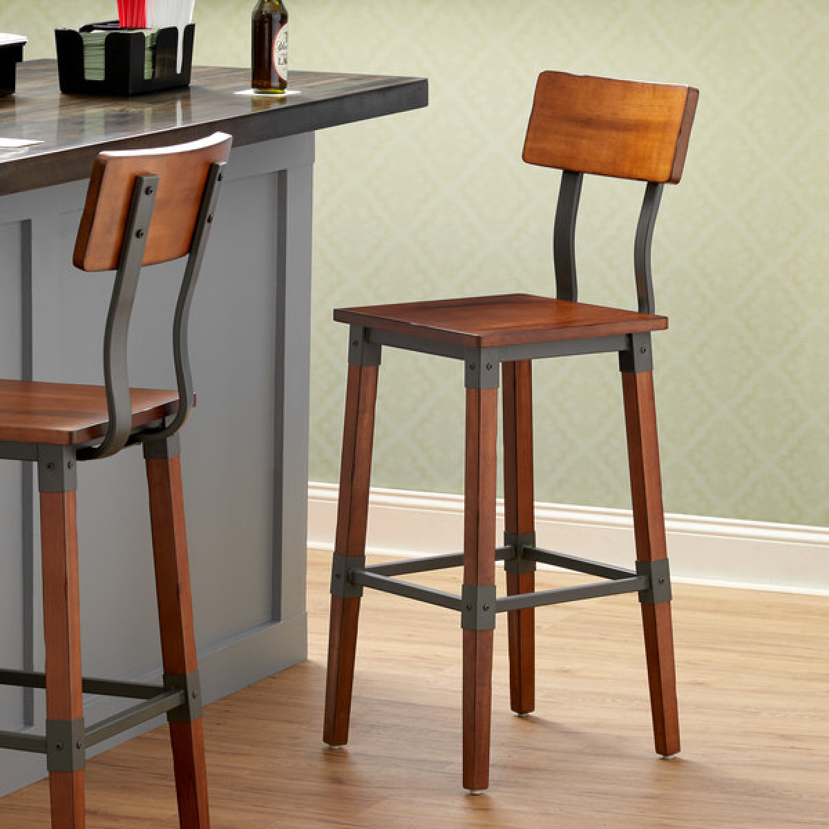 Lancaster Table & Seating Rustic Industrial Bar Height Chair